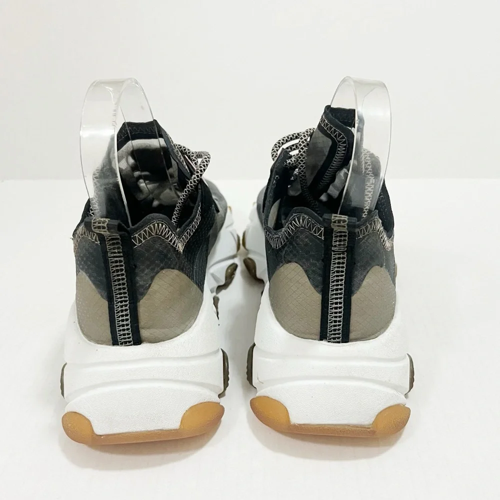 ASH Womens Gray Pull Tab 1-1/2" Platform Eclipse Toe Wedge Athletic Sneaker - Picture 5 of 6